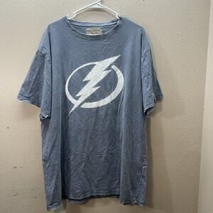 NHL: Tampa Bay Lightning Short Sleeve Shirt SZ XXL Mens Blue Center Logo Calhoun
